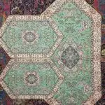 سرویس پذیرایی ترمه طرح چهلنگار رنگ سبز