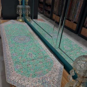 رانر ترمه ابریشم اصل طرح شاه پرند کد 5