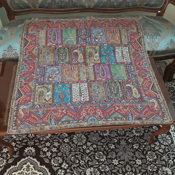 خرید رومیزی ترمه ابریشم اصل طرح دیوان خشتی - Image 8