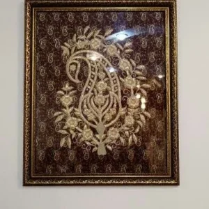 تابلو ترمه سرمه دوزی شده طرح بته جقه مدل روشنا