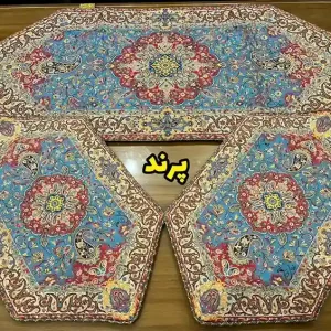3تیکه رومیزی ترمه جنس ابریشم طرح پرند کد 3