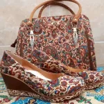 ست کیف و کفش ترمه کرم