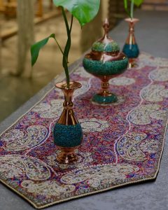 رانر ترمه سرمه دوزی شده طرح پدیده مدل آتنا