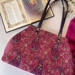 کیف زرشکی ترمه ابریشم اصل