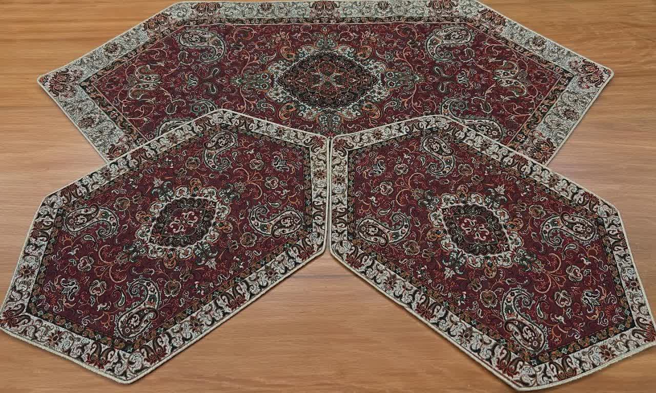 سرویس 3تیکه رومیزی ترمه ابریشم طرح چهل نگار کد 8