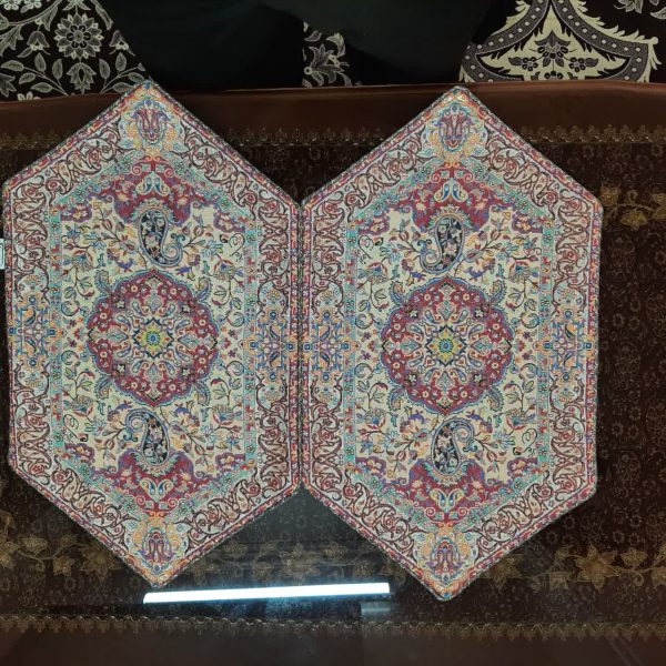 3تیکه رومیزی ترمه جنس ابریشم طرح پرند کد 1 - Image 4