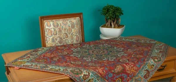 رومیزی ترمه طرح شهریار سایز ۴۰×۴۰ – مناسب میز کوچک - Image 4