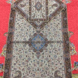 جانماز ترمه طرح تاج رنگ قهوه ای