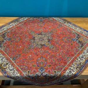 رومیزی ترمه ابریشم اصل ایراندخت قرمز