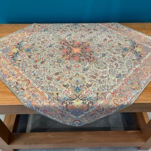 رومیزی ترمه ابریشم اصل ایراندخت سفید