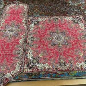 ترمه رومیزی ابریشم طرح ایراندخت کد 5 سایز 1*1