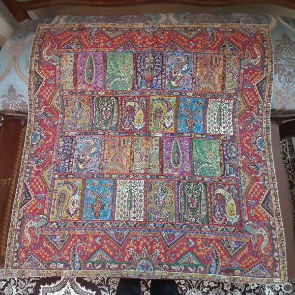 خرید رومیزی ترمه ابریشم اصل طرح دیوان خشتی - Image 6