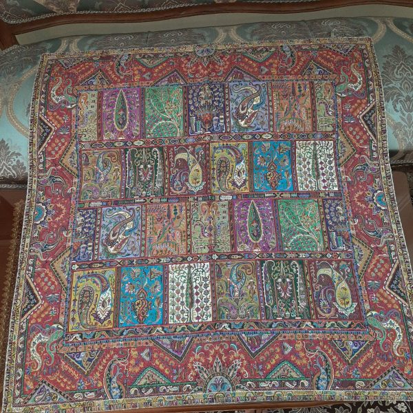 خرید رومیزی ترمه ابریشم اصل طرح دیوان خشتی - Image 7