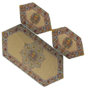 رومیزی سه تکه ترمه طرح گل