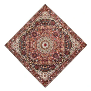 رومیزی ترمه طرح باغ بهشت سایز1*1 tre کد2