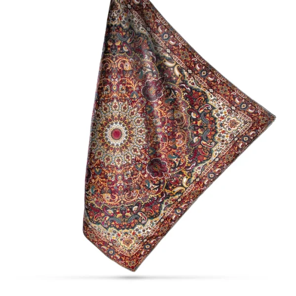 رومیزی ترمه طرح باغ بهشت سایز1*1 tre کد2 - Image 3