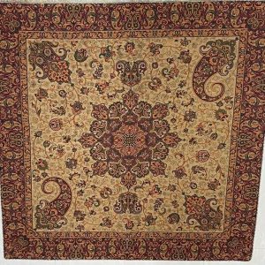 رومیزی ترمه ابریشمی زرد