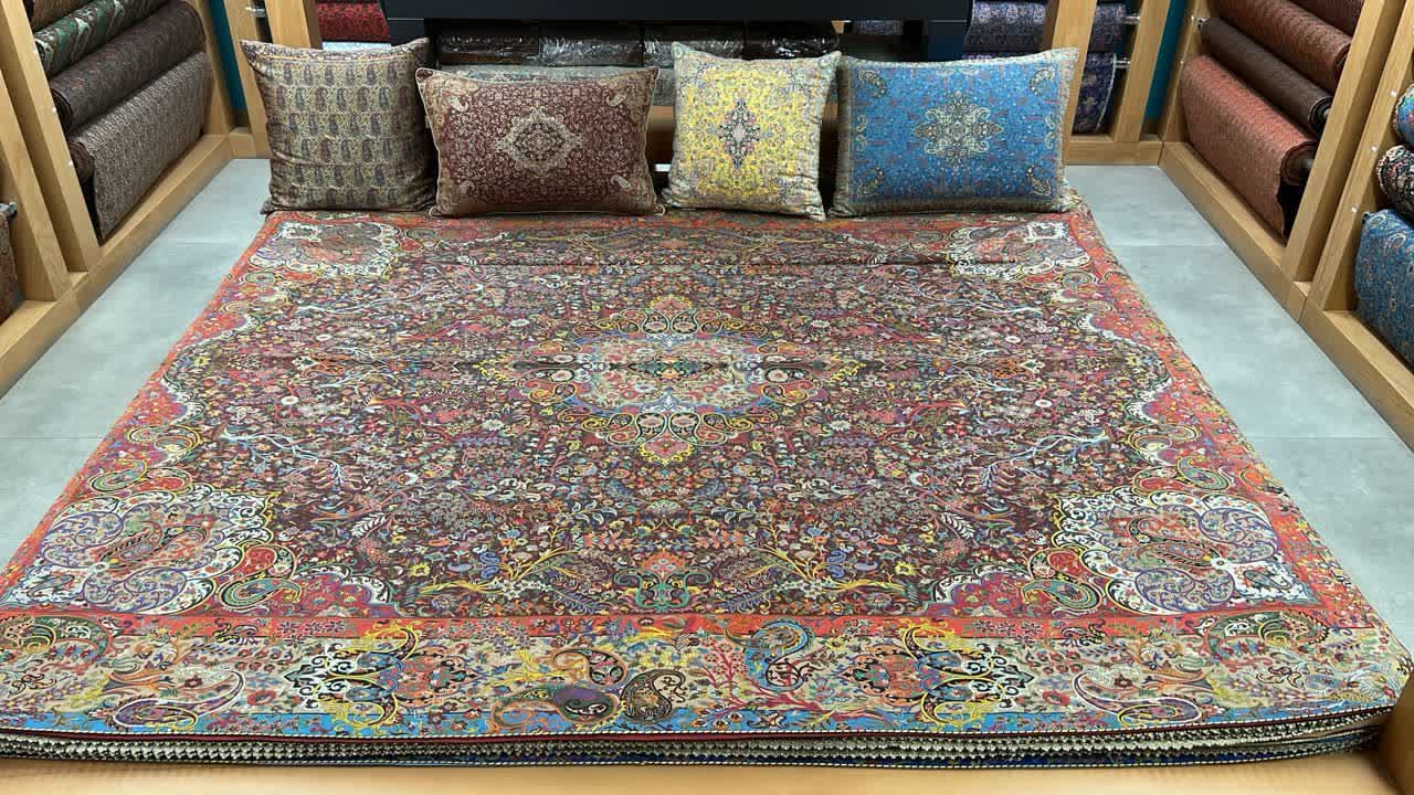روتختی ترمه هاشمی طرح سپهسالار رنگ شکلاتی