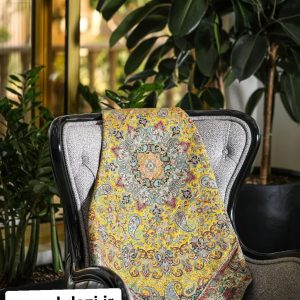 رومیزی ترمه آذر رنگ زرد