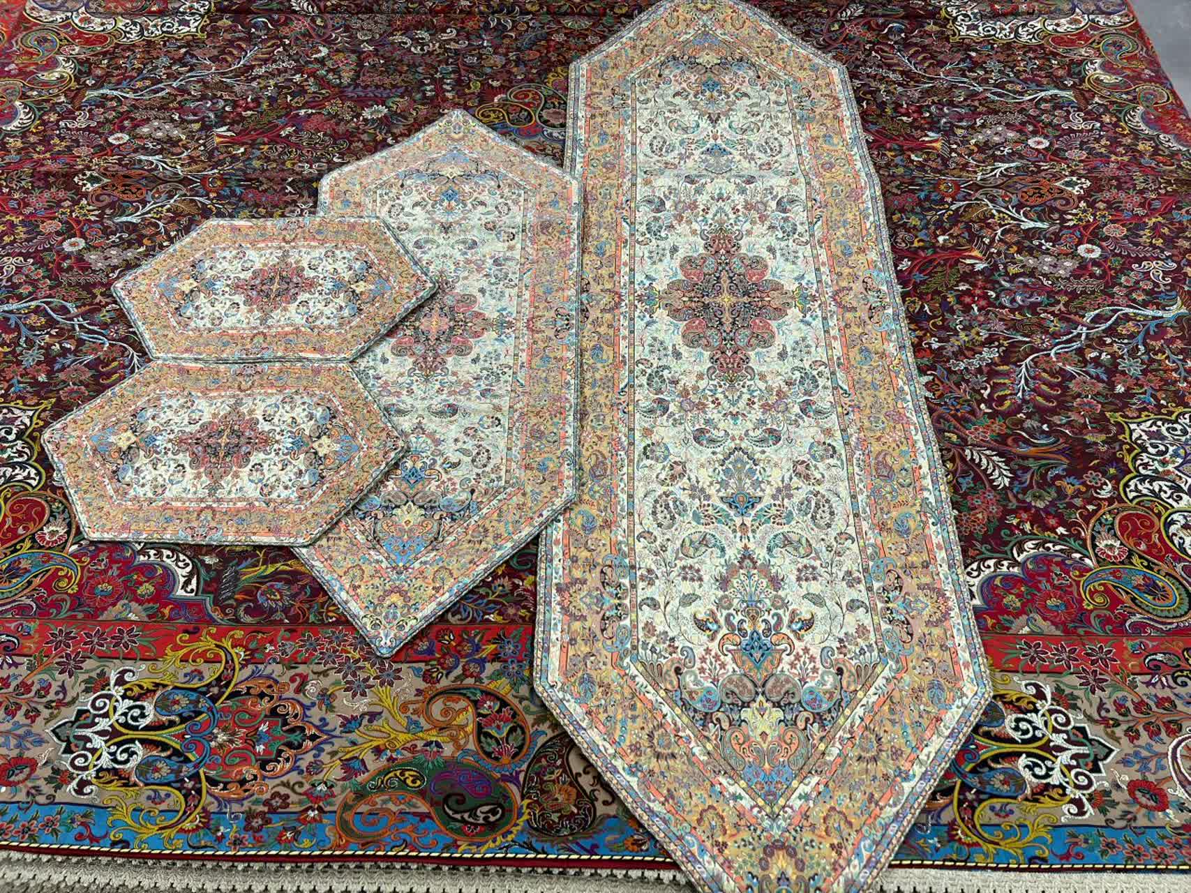 رومیزی ترمه 3 تکه طرح سپهر کد 3