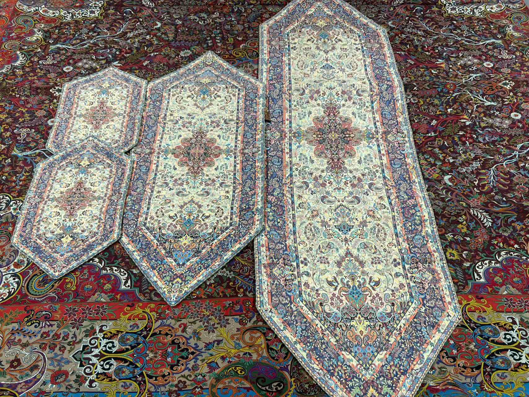 رومیزی ترمه 3 تکه طرح سپهر کد 4