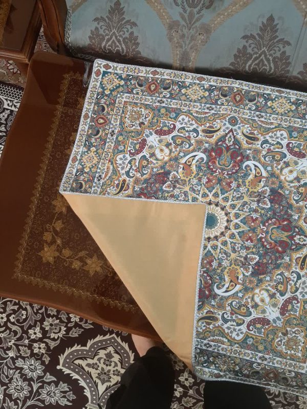 رومیزی ترمه طرح باغ بهشت کد tre1 سایز 70*70 - Image 4