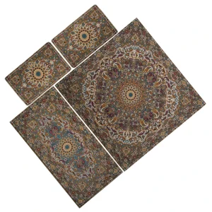 ست 4 تیکه رومیزی ترمه طرح باغ بهشت کد tre 1