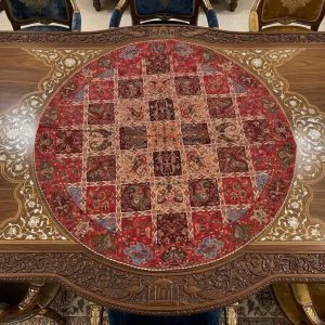 رومیزی ترمه گرد اصل ابریشم قطر 1 کد 1