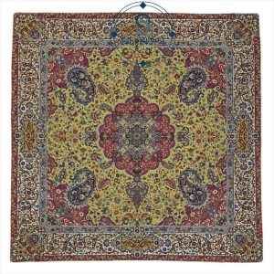 رومیزی ترمه جنس ابریشم طرح پرند کد 3